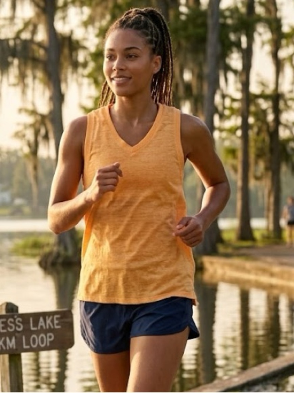 bcg Orange V-Neck Tank Top super lightweight for summer size M